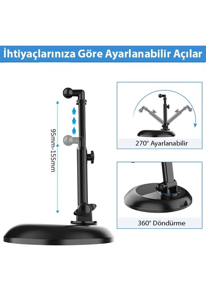 Ally PB-46E Telefon Tablet Tutucu 360° Ayarlanabi?li?r Konforlu Masa STANDI-(1903) - YKD8942-6409