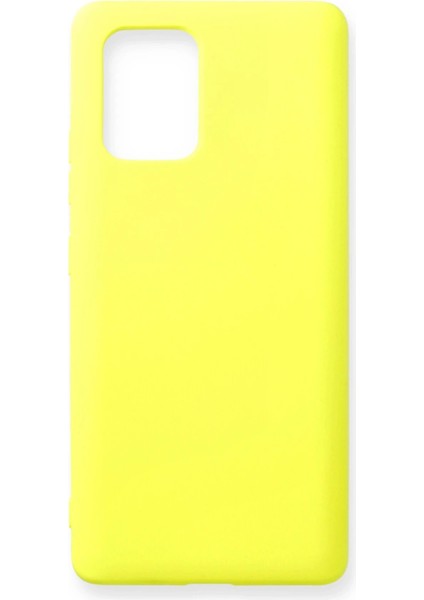 Samsung Galaxy A91 / S10 Lite Kılıf Nano Içi Kadife Silikon - Sarı - YKD4797-8468