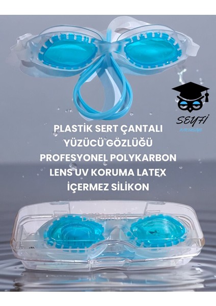 Turkuaz Yüzücü Gözlüğü, Polikarbon Lens, Uv Koruma, Sağlıklı Malzeme, Renkli