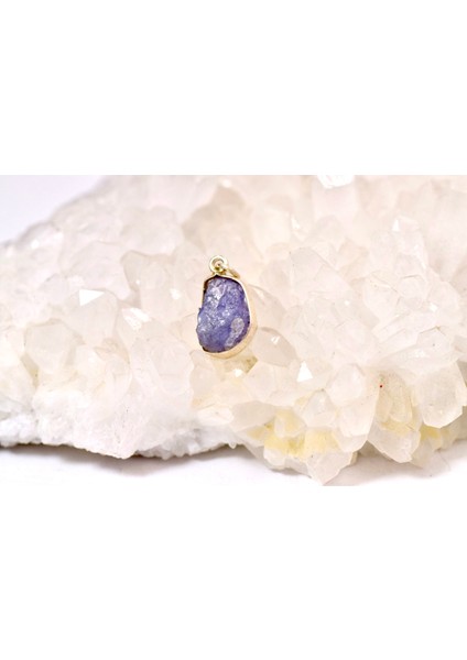 Tanzanit Taşı Gümüş Kolye Minimal Tasarım