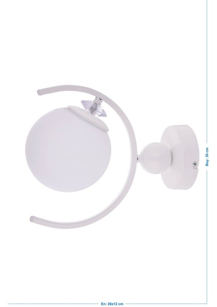 Beyaz Gülçe Aplik (Byz Opal Camlı) Dekoratif Duvar Süsü