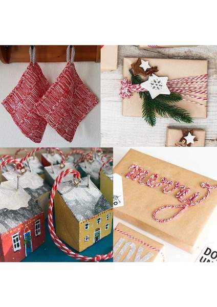 200 Metre (Bobin) Kırmızı-Beyaz Kutu ve Ambalaj Süsleme Ipi Bileklik Ipi Hediye Paketleme Ipi fiyatları