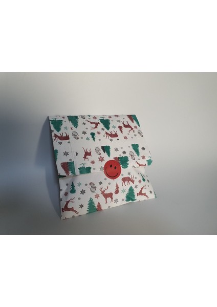 100 Adet Hazır Hediye Ambalaj Paketi Yılbaşı Kardan Adam Çam Geyik Desenli 14X26 fiyatları