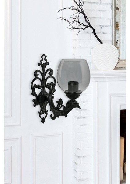 Siyah ve Füme Renklerde Şık Camlı Duvar Aplik, Modern Tasarım ve Kaliteli Işçilik