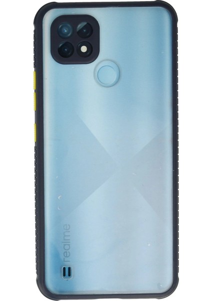 Realme C21 Kılıf Miami Şeffaf Silikon - Lacivert - YKD7623-6030