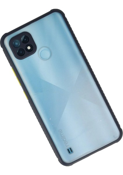 Realme C21 Kılıf Miami Şeffaf Silikon - Lacivert - YKD7623-6030