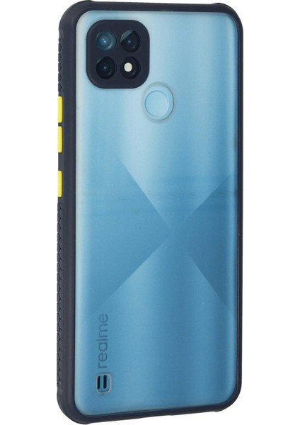 Realme C21 Kılıf Miami Şeffaf Silikon - Lacivert - YKD7623-6030