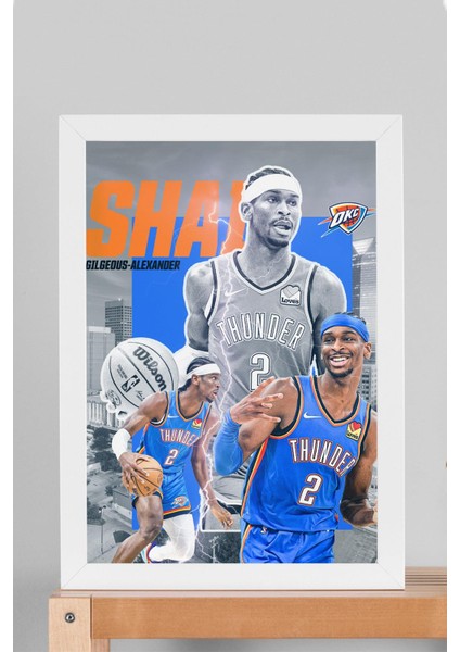 Shai Gilgeous Alexander Çerçeveli Tablo - Oklahoma City Thunder Nba Posteri Tablo