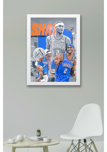 Shai Gilgeous Alexander Çerçeveli Tablo - Oklahoma City Thunder Nba Posteri Tablo fiyatları