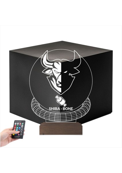 Çok Renkli 3D Gece Lambası, Kripto Temalı Masa Işığı, Şık ve Renkli Dekorasyon