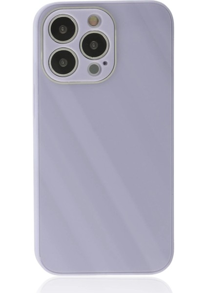 iPhone 14 Pro Max Kılıf Glass Kapak - Lila - YKD3883-7304