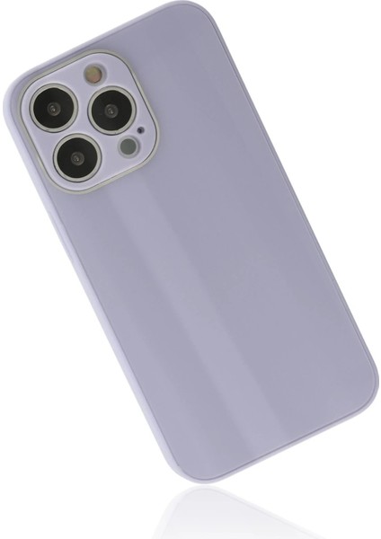iPhone 14 Pro Max Kılıf Glass Kapak - Lila - YKD3883-7304
