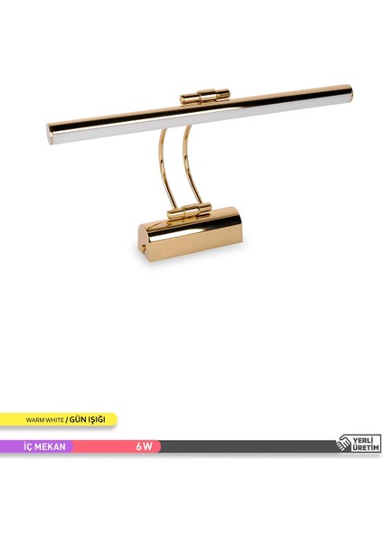 Şık Günışığı LED Ayna Aplikası, Altın Kasa, Banyo ve Dekorasyon Için Uygun fiyatları