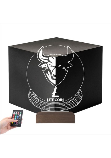 Çok Renkli 3D Gece Lambası, Kripto Para Temalı, Finans ve Masa Dekorasyonu