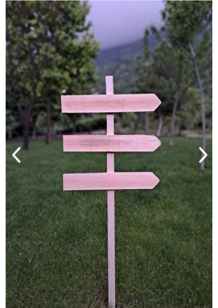 Doğal Ahşap Yön Tabelası, Bahçe Yön Levhası, 50X150CM, Gri fiyatları