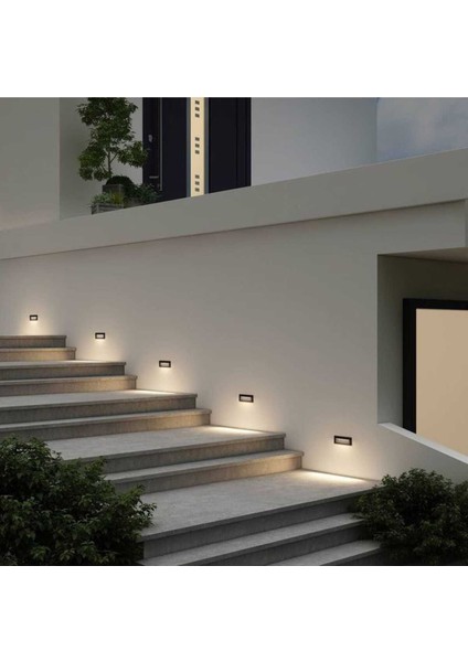 5W Dikdörtgen LED Armatür, IP65, Dış Mekan, Nemli Alan, 3200K, Sensörsüz