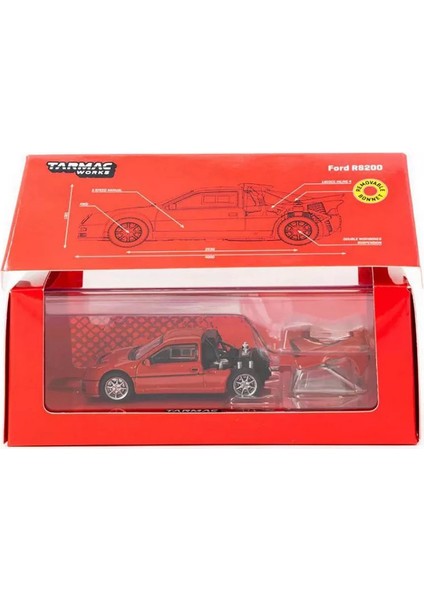 Tarmac Works 1/64 Ford RS200 Red