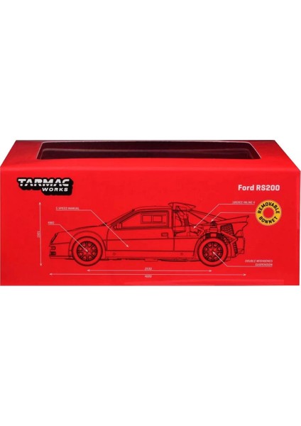 Tarmac Works 1/64 Ford RS200 Red