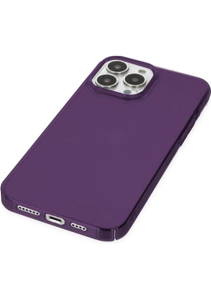 iPhone 14 Pro Kılıf Pc Sert Şeffaf Kapak - Mor - YKD3046-6977