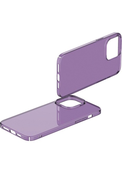 iPhone 14 Pro Kılıf Pc Sert Şeffaf Kapak - Mor - YKD3046-6977