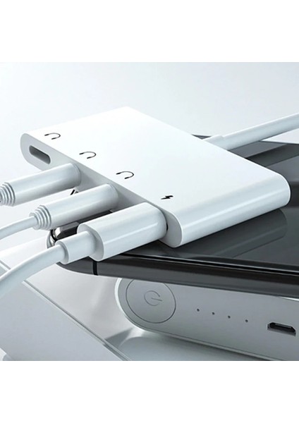 Ally Andriod USB Type C 4in1 Otg Ses Adaptörü Çift Dc 3.5mm JACK-(1903) - YKD1920-1287