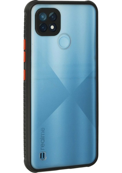 Realme C21 Kılıf Miami Şeffaf Silikon - Siyah - YKD7517-7711