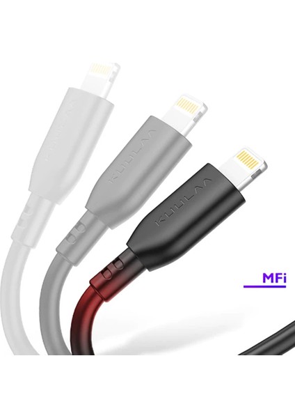 Kuulaa 0.5m Mfı Sertifikalı 2.4A Iphone 1111PRO Xs Xr-8 USB KABLO-(1903) - YKD2170-8546