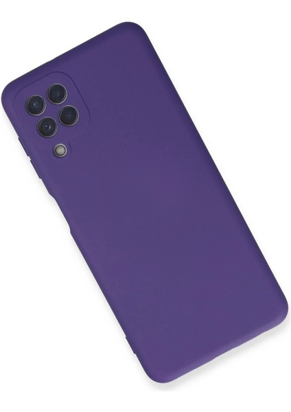 Samsung Galaxy A22 Kılıf Nano Içi Kadife Silikon - Mor - YKD8819-6174