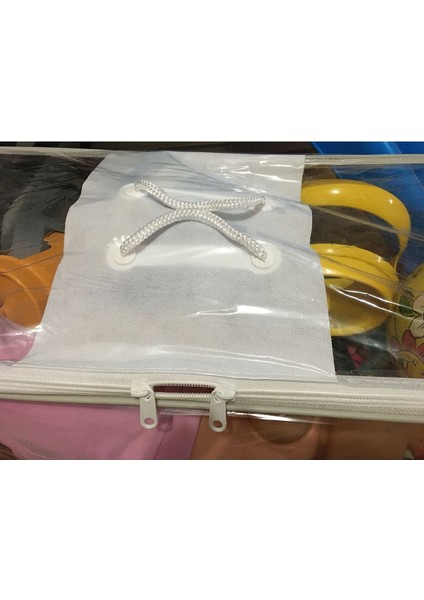 Şeffaf Kulplu Pvc Oyuncak Saklama Düzenleme Çantası Poşeti Oyuncak Hurcu 66X46X30CM