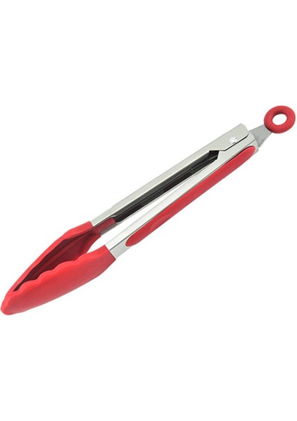 Metal Kızartma Maşası Silikon Uçlu Maşa Kırmızı Renk fırsatları