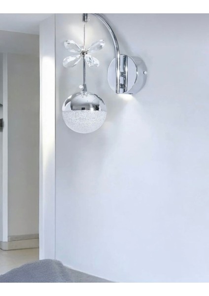 Modern Şık Krom LED Aplike, 3 Renk Seçeneği, Sarı, Günışığı ve Beyaz