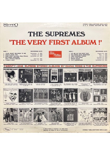The Supremes The Very Fisrt Album! Lp Plak fiyatları