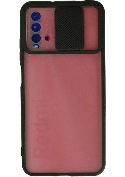 Xiaomi Redmi 9t Kılıf Palm Buzlu Kamera Sürgülü Silikon - Siyah - YKD1905-9721