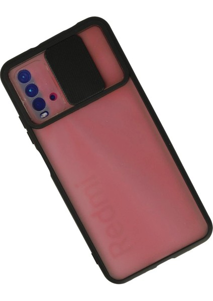 Xiaomi Redmi 9t Kılıf Palm Buzlu Kamera Sürgülü Silikon - Siyah - YKD1905-9721