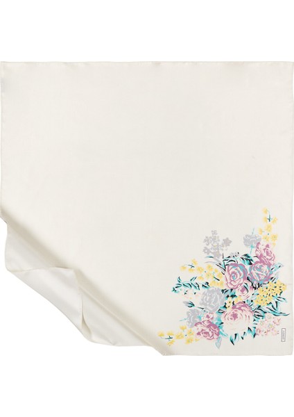 Beyaz Fuşya Saray Bahçesi Desenli Tivil Ipek Eşarp / 01184 fiyatları