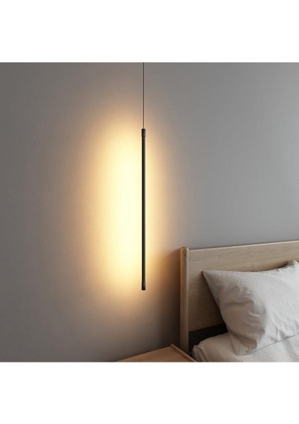 80 cm Siyah Yatak Başı Sarkıt LED Aplik, Şık ve Modern Tasarım