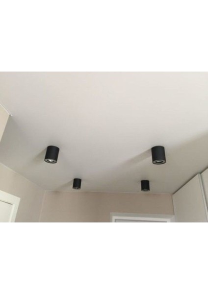 11X10 cm Metal Kasa, 7W Beyaz Işık, GU10 Duylu Sıva Üstü Tavan Armatürü