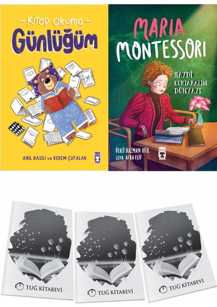 Kitap Okuma Günlüğüm ve Maria Montessori Haydi Kurtaralım Dünyayı 3 + Hediyeli