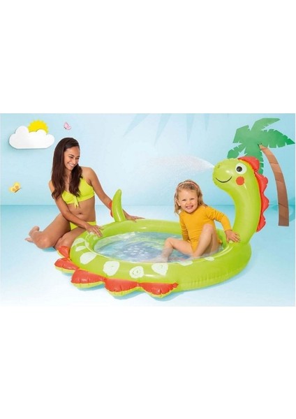 Renkli Spreyli Dino Havuz 119CM, Eğlenceli ve Renkli Yaz Aktivitesi Için Ideal modelleri