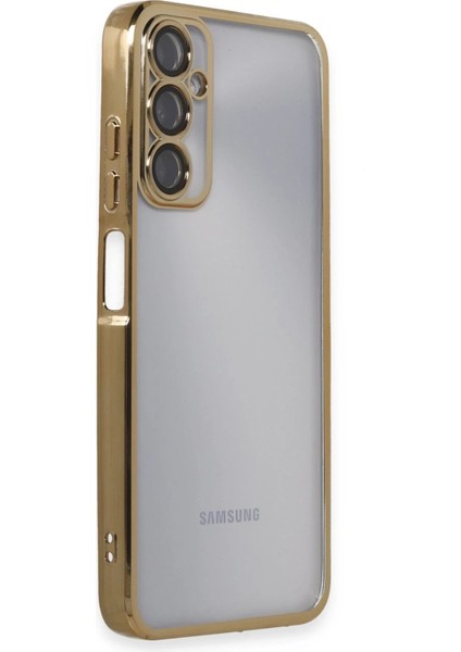 Samsung Galaxy A05S Kılıf Lensli Silikon - Gold - YKD7168-6481