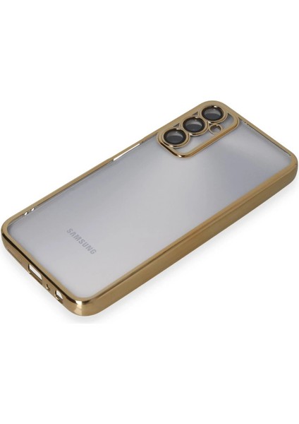 Samsung Galaxy A05S Kılıf Lensli Silikon - Gold - YKD7168-6481