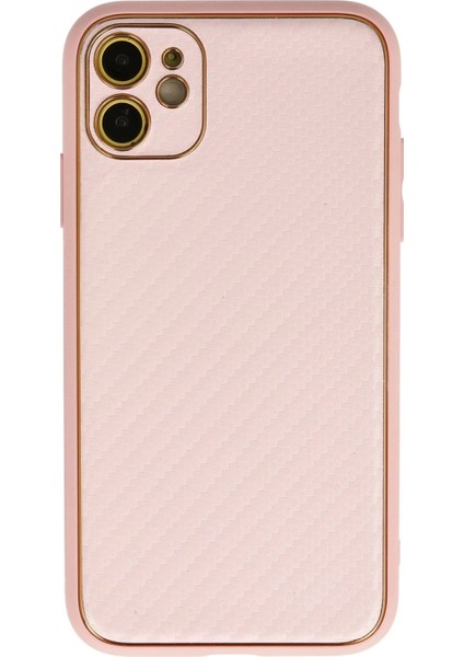 iPhone 12 Kılıf Coco Karbon Silikon - Pembe - YKD1617-6779