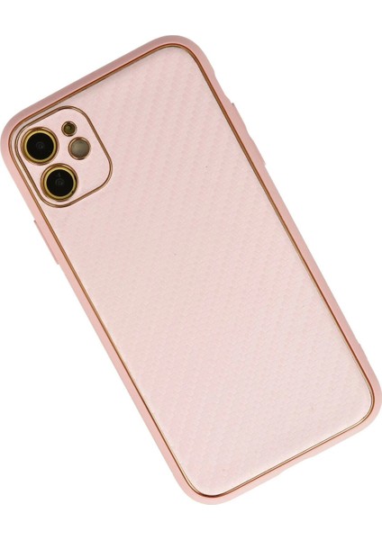 iPhone 12 Kılıf Coco Karbon Silikon - Pembe - YKD1617-6779