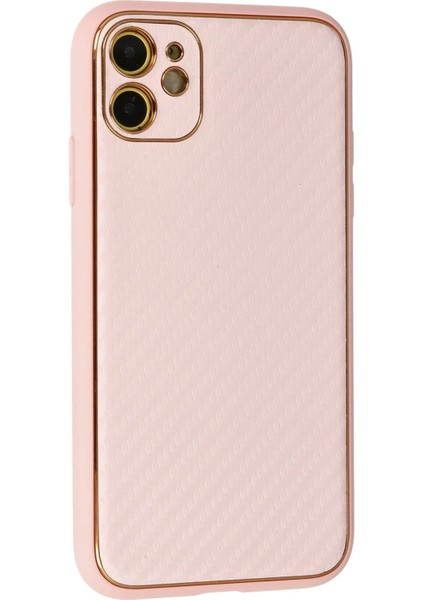 iPhone 12 Kılıf Coco Karbon Silikon - Pembe - YKD1617-6779