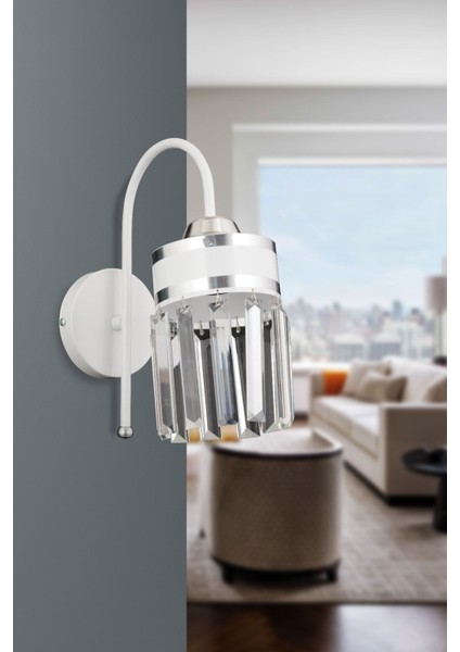 Modern Şeritli Silindir Aplike, Şık ve Sade Tasarım, Parlak Yüzey, Kolay Montaj