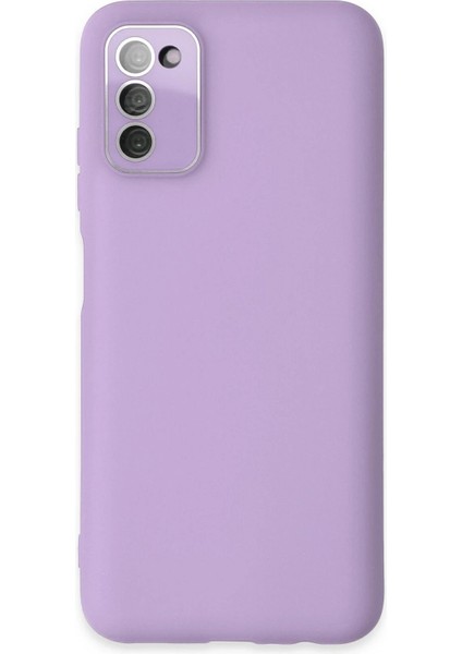 Samsung Galaxy A03S Kılıf Lansman Glass Kapak - Lila - YKD5197-5984