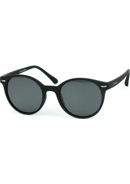 DC4027BLACK Yuvarlak Oval Mat Siyah Polarize Camlı Unisex Güneş Gözlüğü