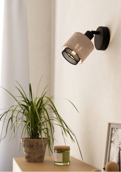 Siyah Dökme Çelik Sıva Üstü Spot Lambası, E14, IP20, Max 40W