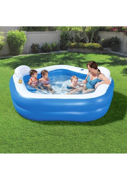 Renkli ve Geniş Aile Havuzu, 213X206X69 Cm, Eğlence Dolu Yaz Keyfi