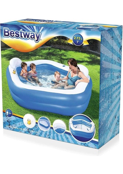 Renkli ve Geniş Aile Havuzu, 213X206X69 Cm, Eğlence Dolu Yaz Keyfi